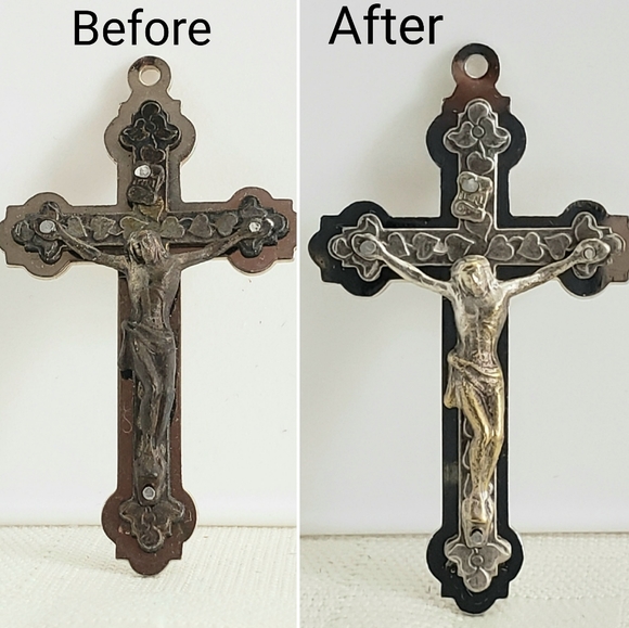 Crucifix Jesus Christ Cross Pendant Made in Italy with Storage Pouch 1920s 30s - Picture 3 of 5